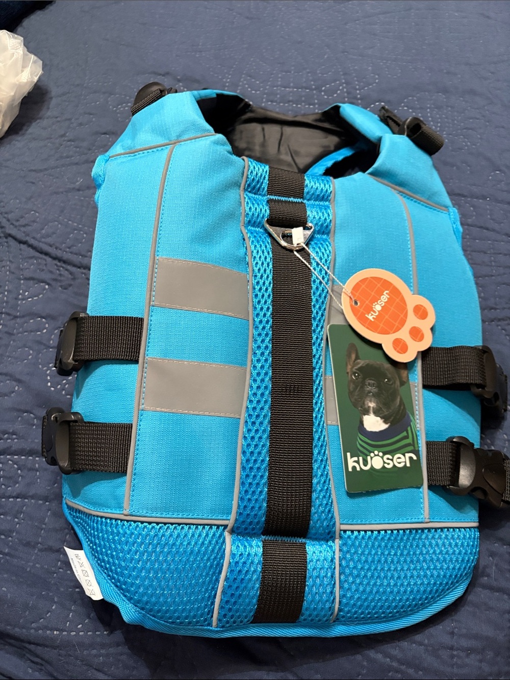 Dogs medium Blue Swim Vest - Bright Blue Dog Life Jacket